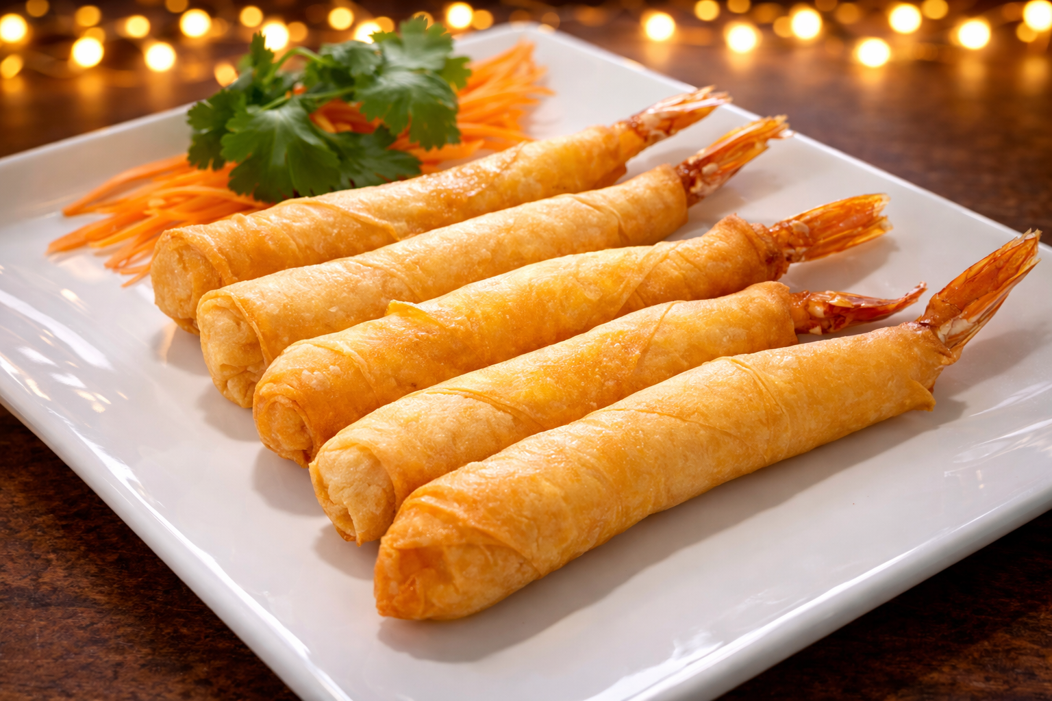 Knusprige Garnelenrollen